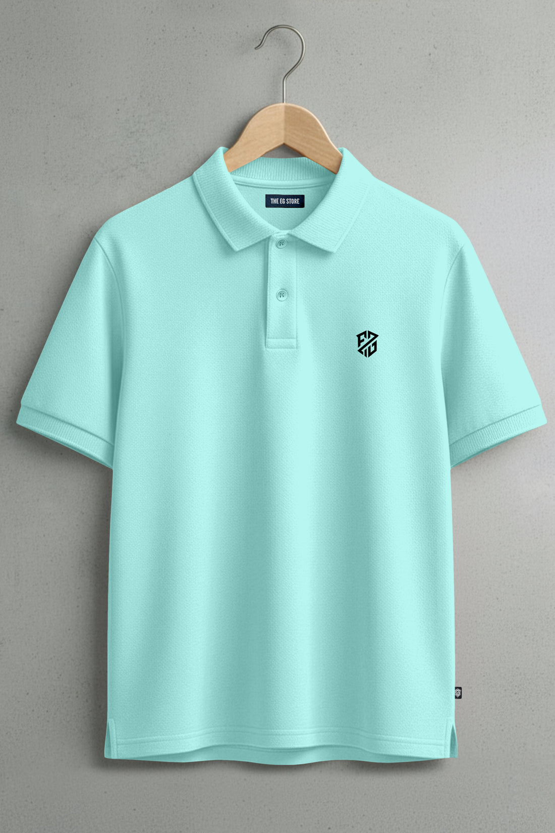 Men's Mint Green Premium Pique Cotton Polo Neck T-Shirt - Half Sleeves