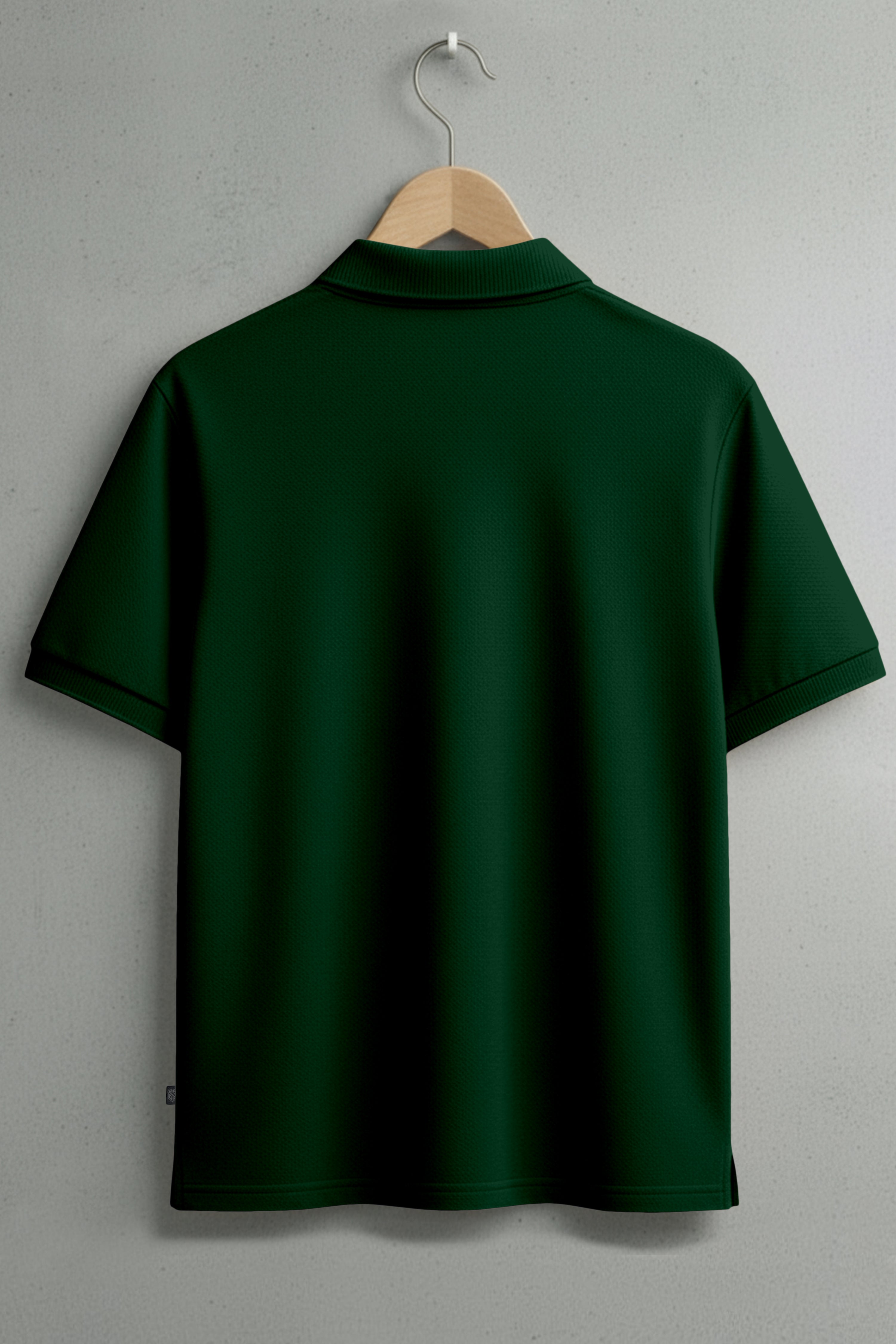 Men's Dark Green Premium Pique Cotton Polo Neck T-Shirt - Half Sleeves