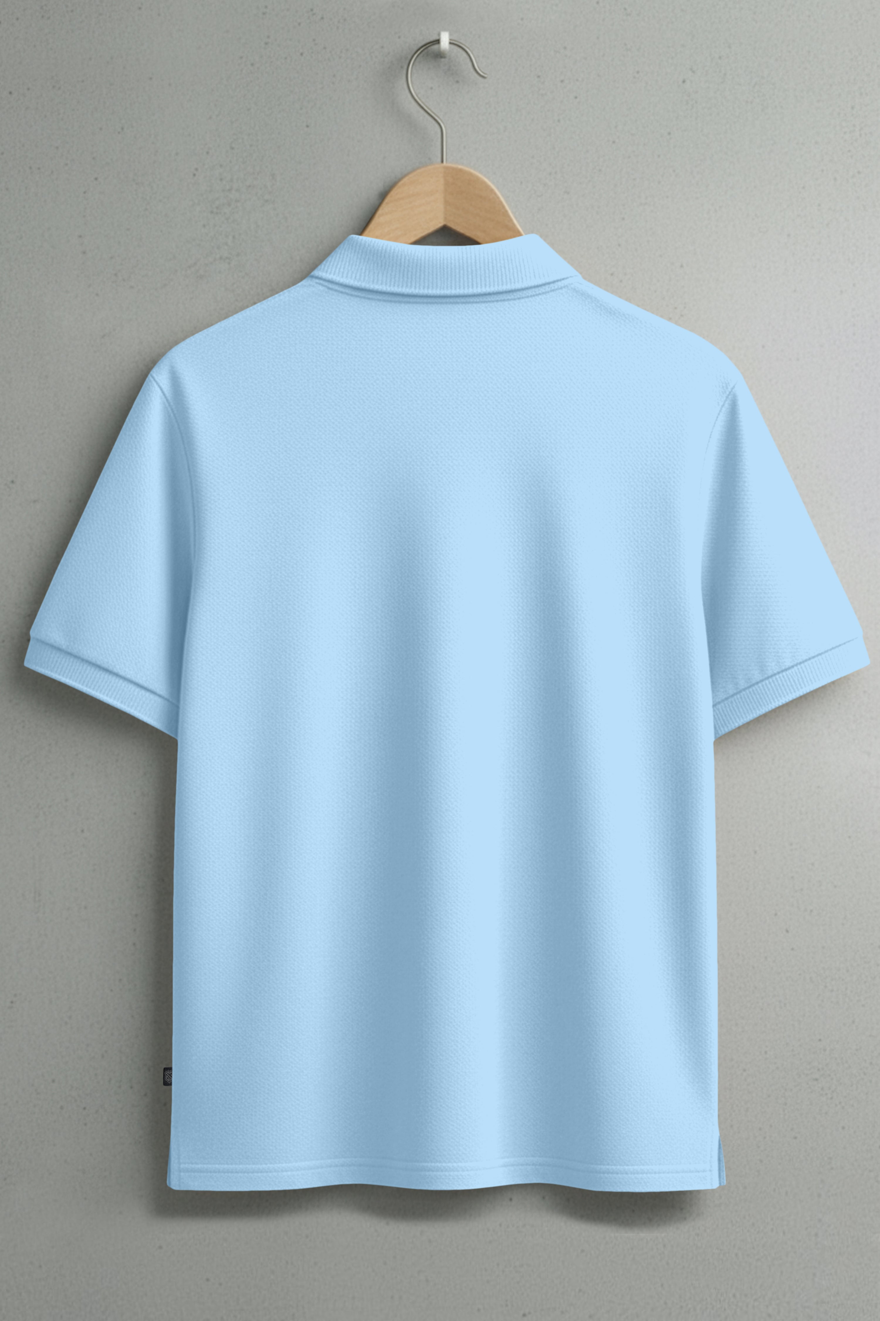 Men's Sky Blue Premium Cotton Polo Neck T-Shirt - Half Sleeves