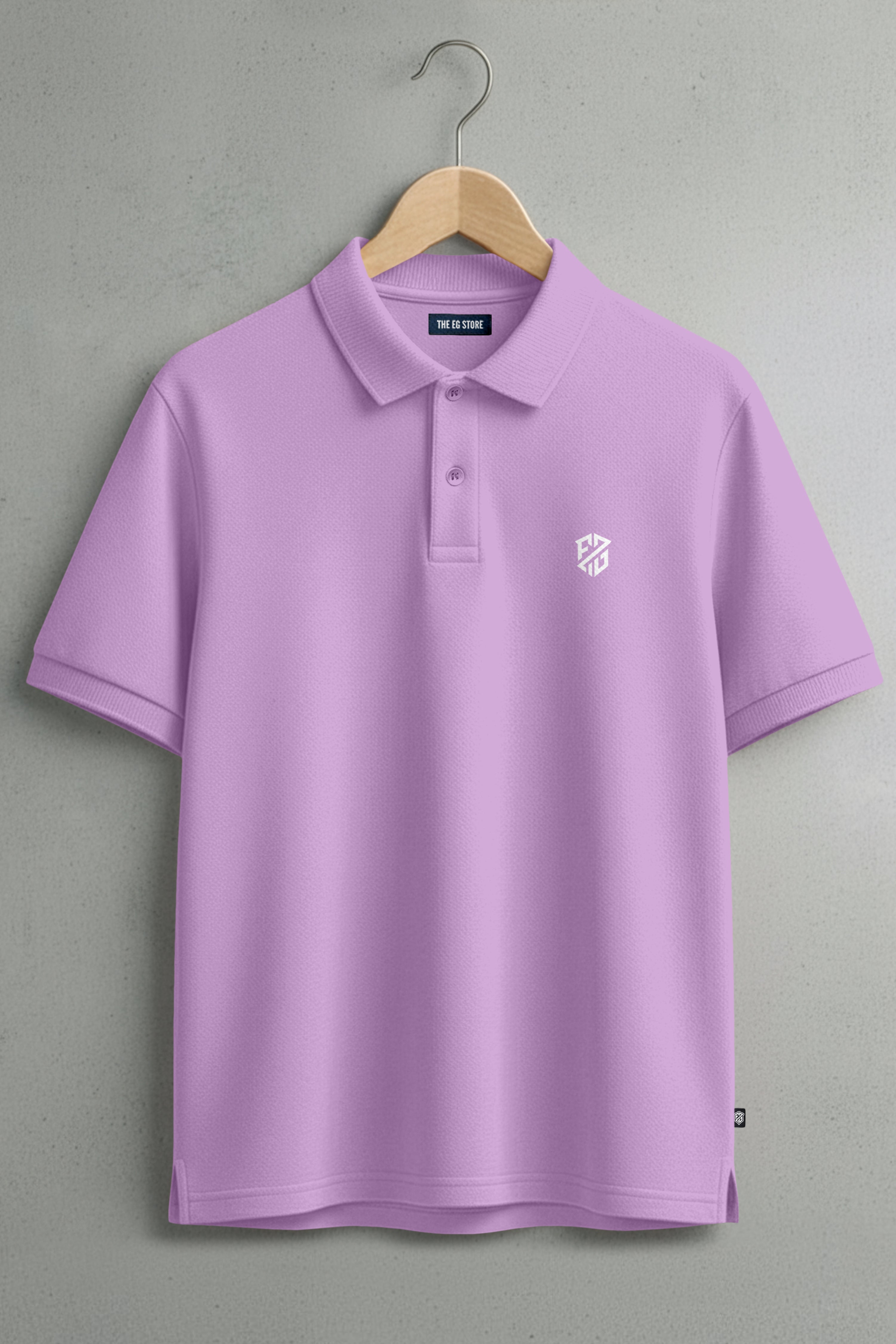 Men's Lavender Premium Pique Cotton Polo Neck T-Shirt - Half Sleeves