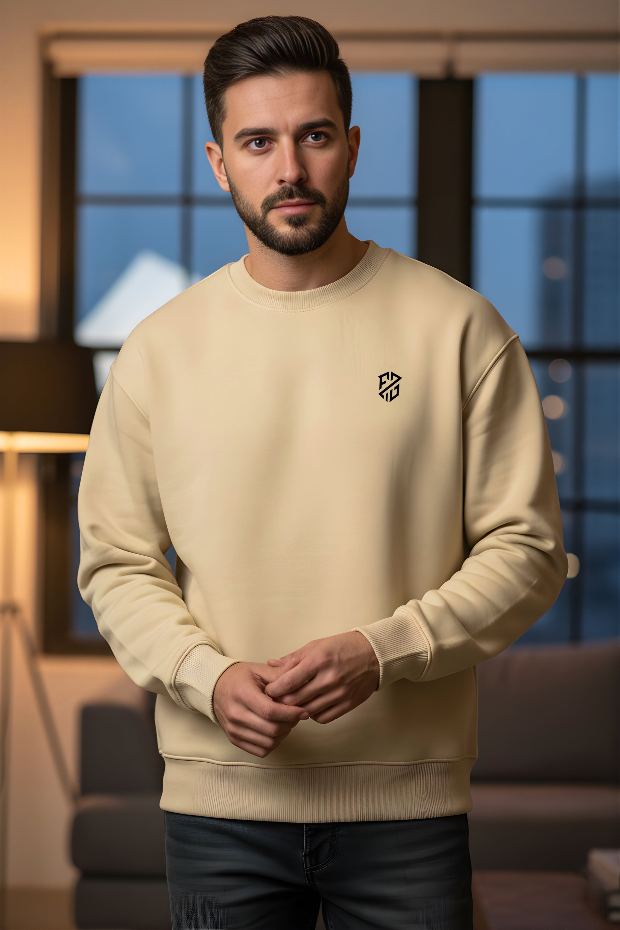 Men’s Deep Chocolate Brown Sweatshirt – Premium Soft-Touch Full Sleeve Crewneck