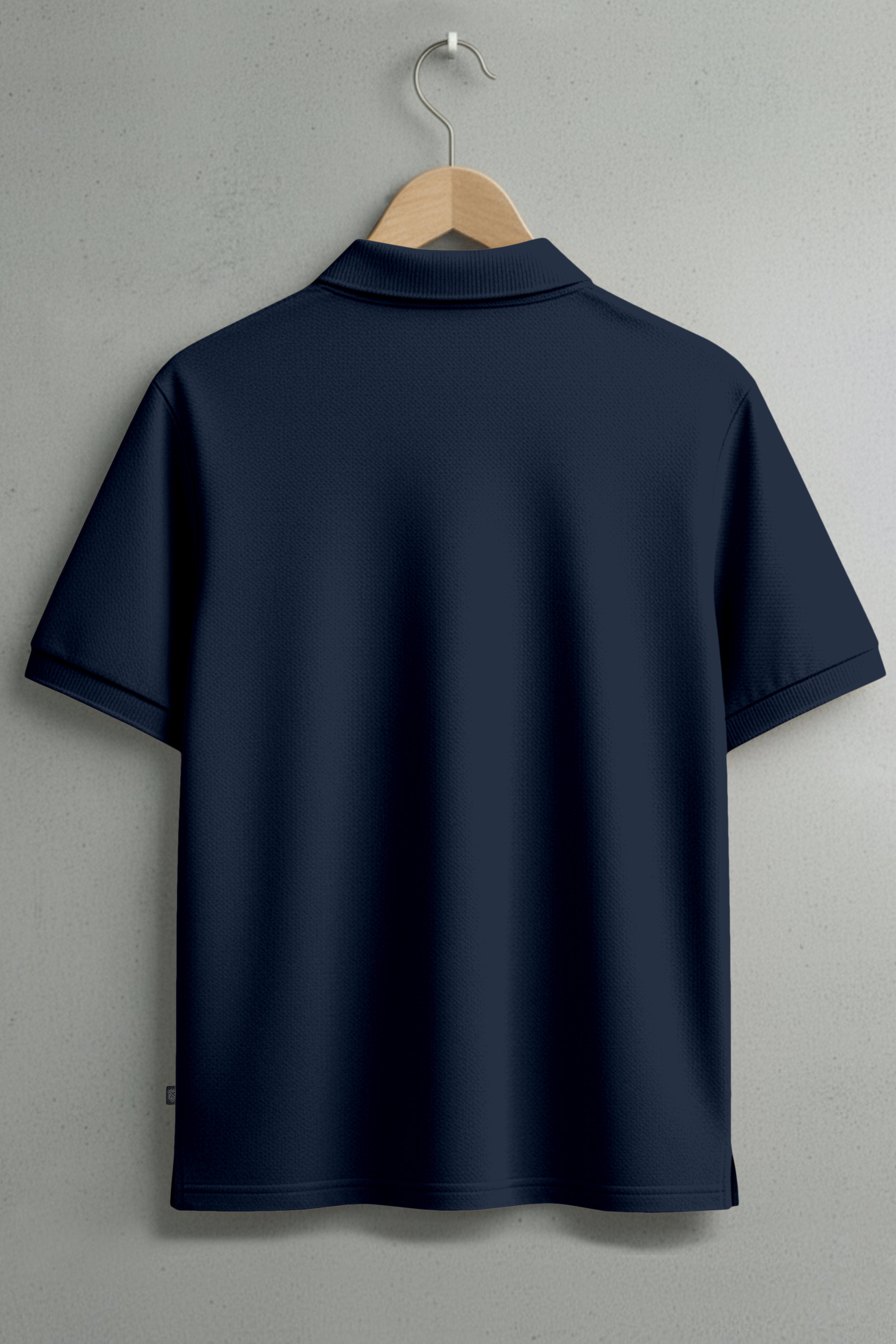 Men's Navy Blue Premium Pique Cotton Polo Neck T-Shirt - Half Sleeves | Slim Fit