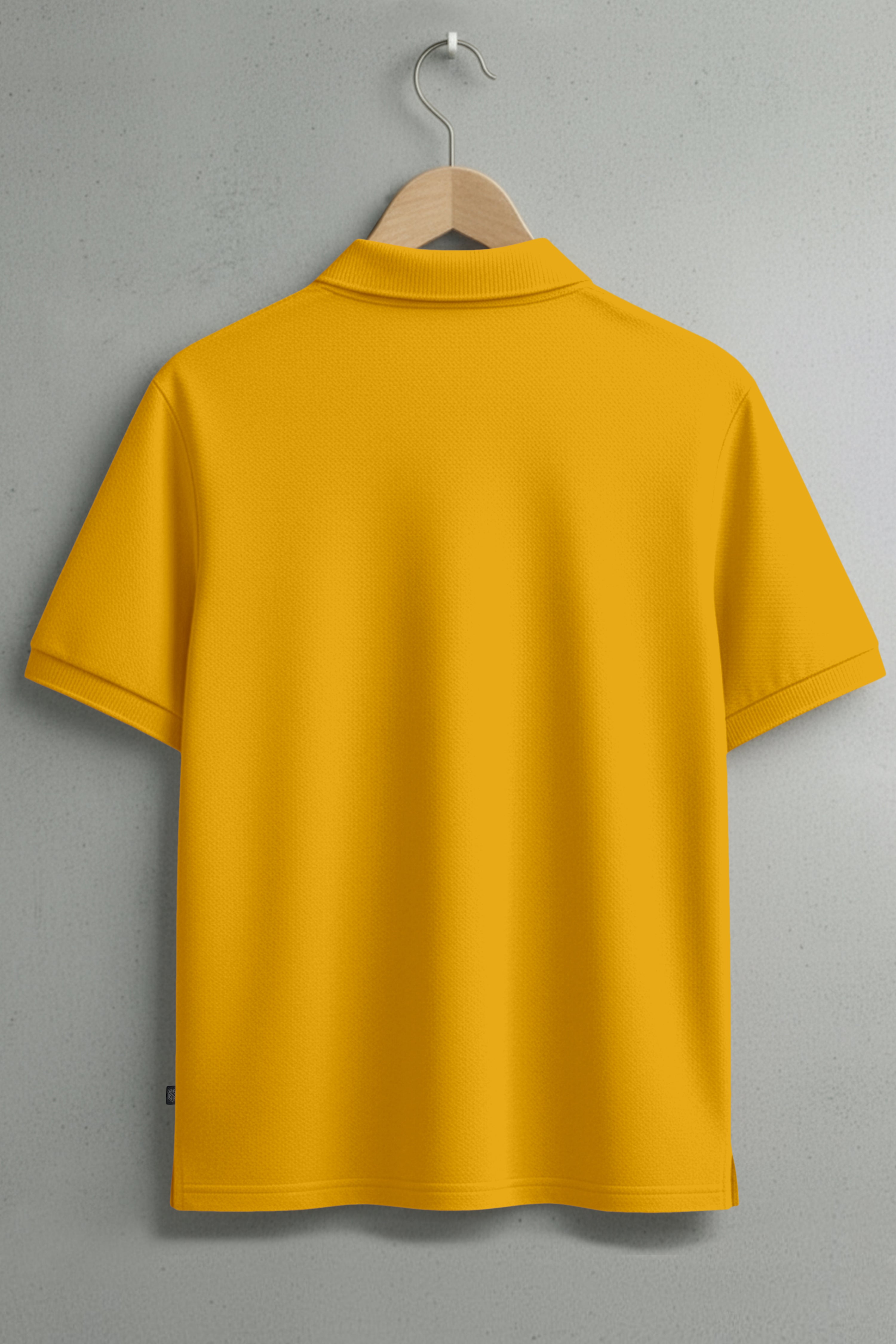 Men's Mustard Yellow Classic Pique Polo – Breathable Cotton Half-Sleeve