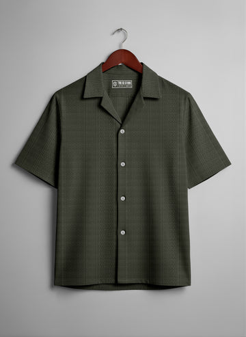 short sleeves Dark Green Shirts