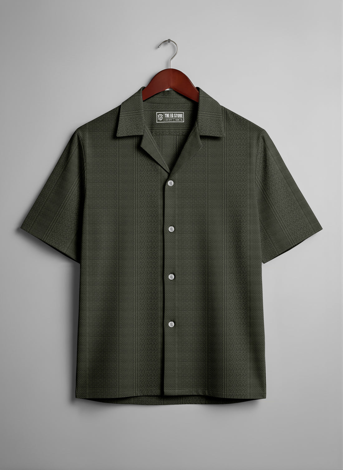 Men’s Deep Forest Green Half-Sleeve Shirt – Premium Cotton Regular Fit