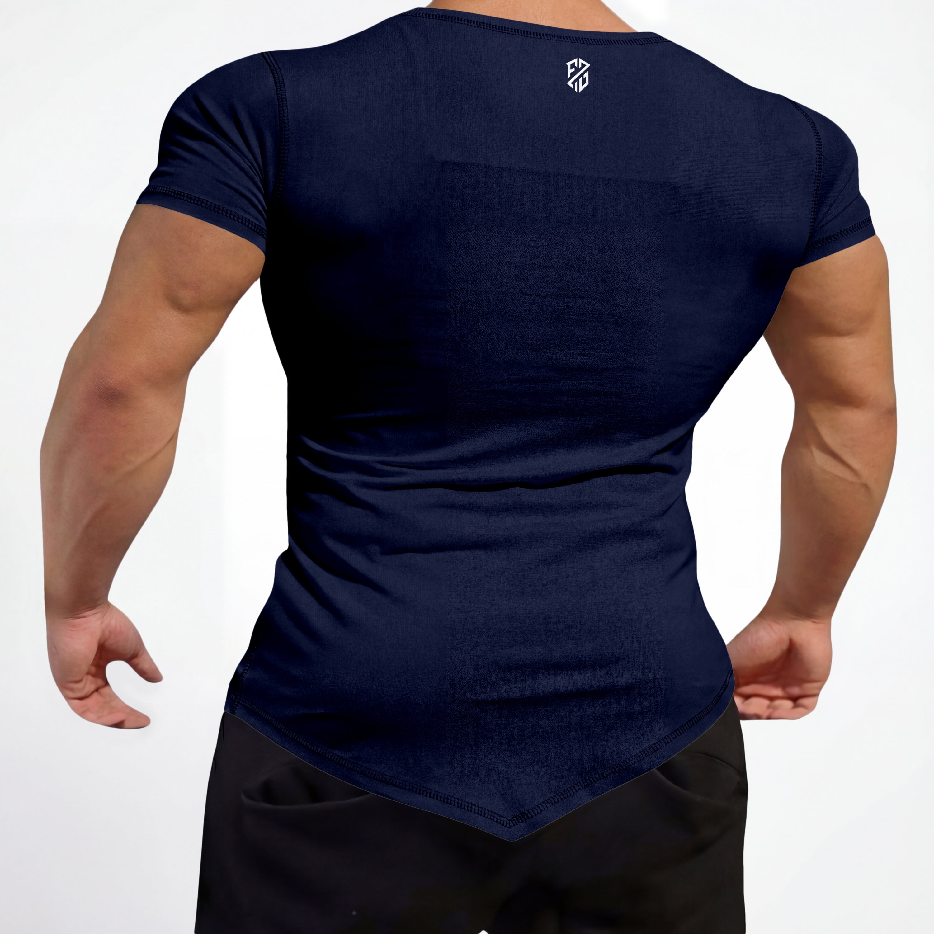 Men's Navy Blue Rapid-Dry Performance Gym T-Shirt | Slim Fit Training & Sports Tee