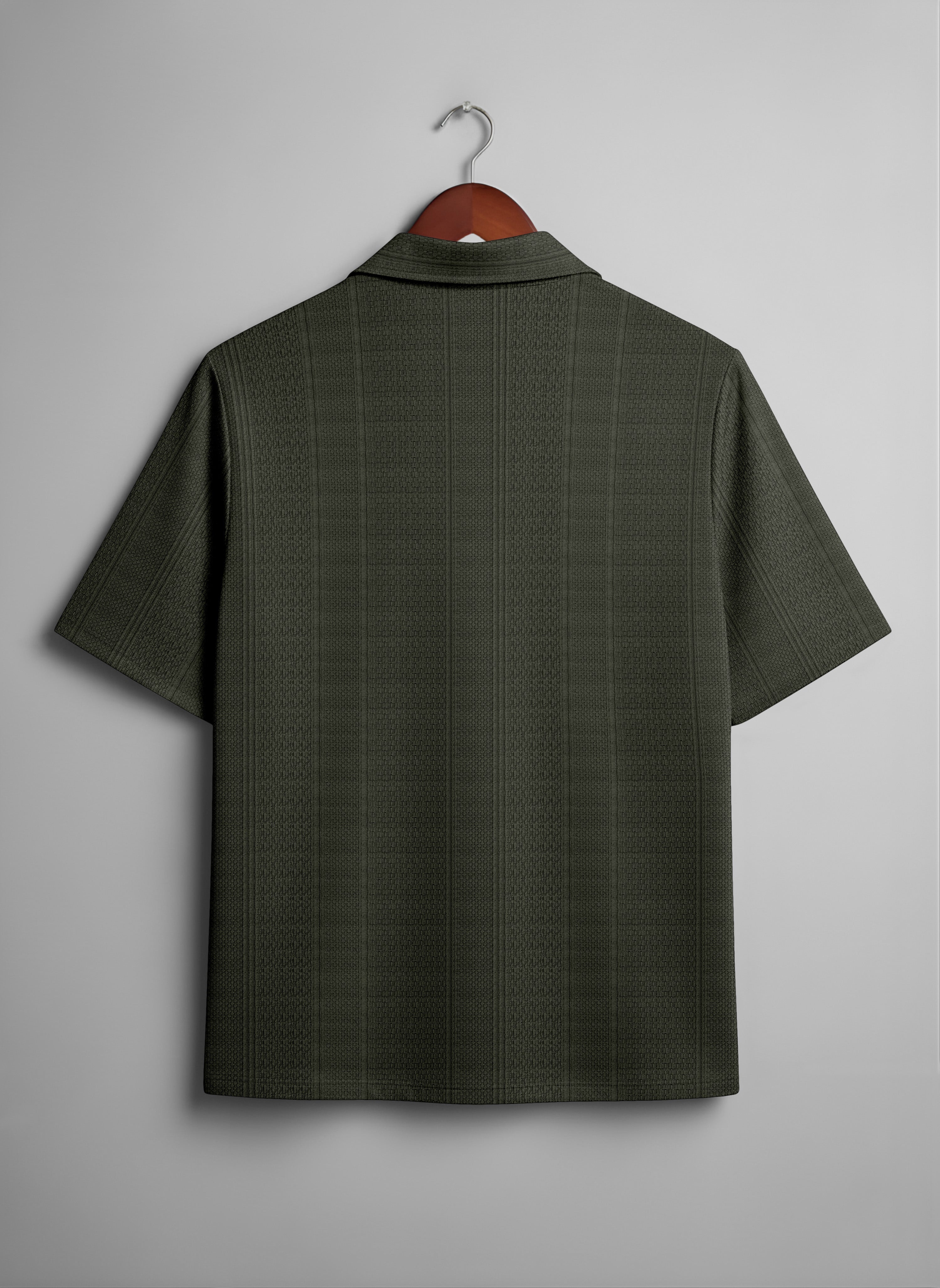 short sleeves Dark Green Shirts