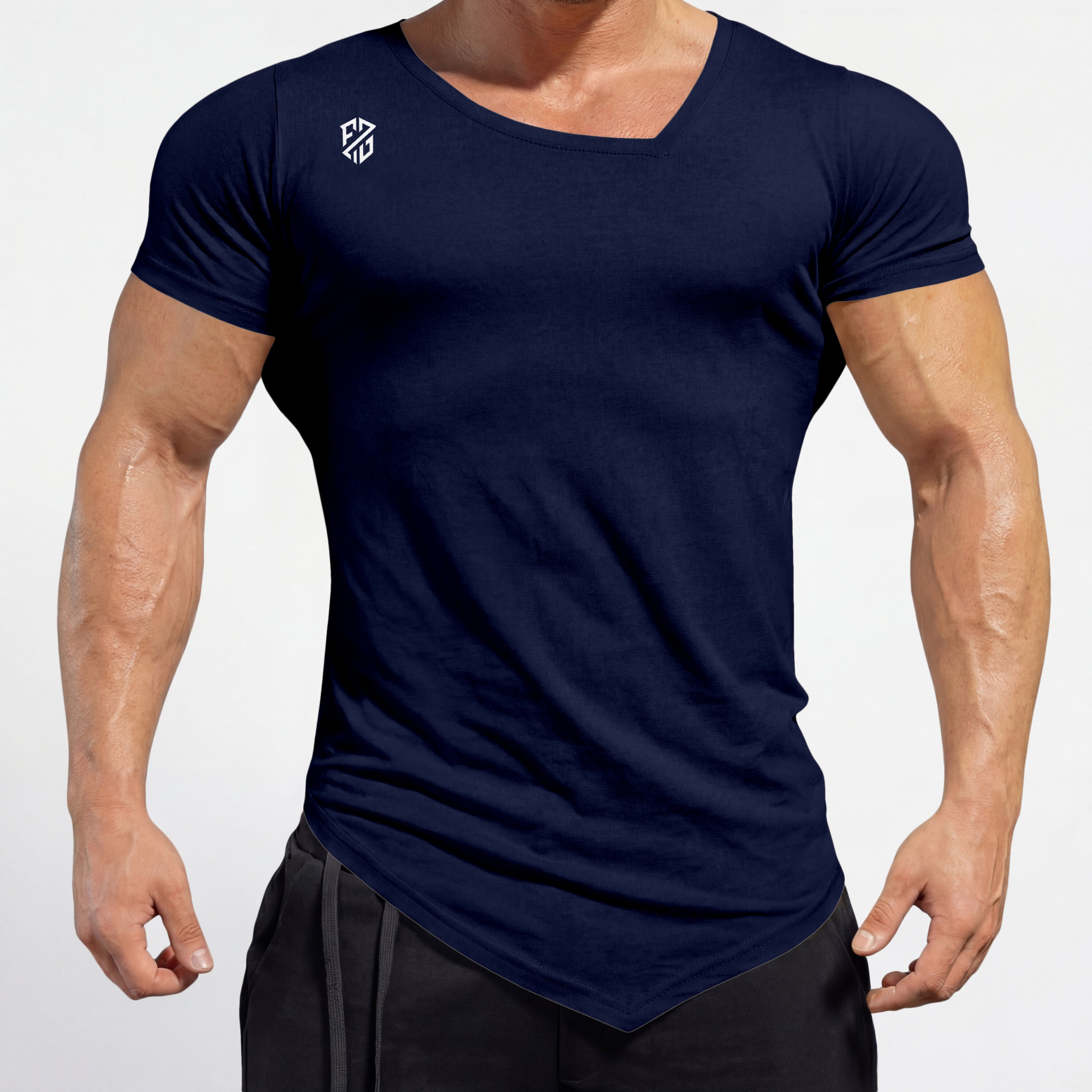Men's Navy Blue Rapid-Dry Performance Gym T-Shirt | Slim Fit Training & Sports Tee