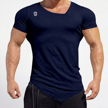 Men's Navy Blue Rapid-Dry Performance Gym T-Shirt | Slim Fit Training & Sports Tee