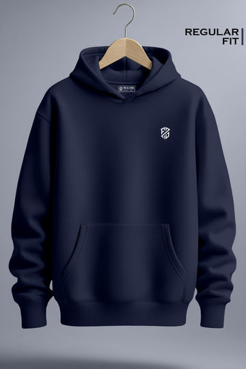 Men’s Midnight Navy Full Sleeve Hoodie – Ultra-Soft Cotton Pullover