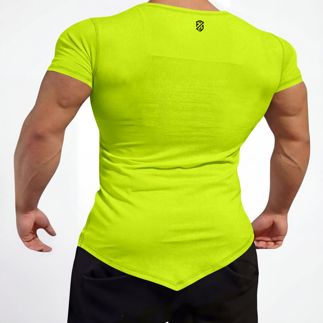 Men’s Lemon Yellow Rapid-Dry Training T-Shirt | Slim Fit Performance Gym & Sports Tee