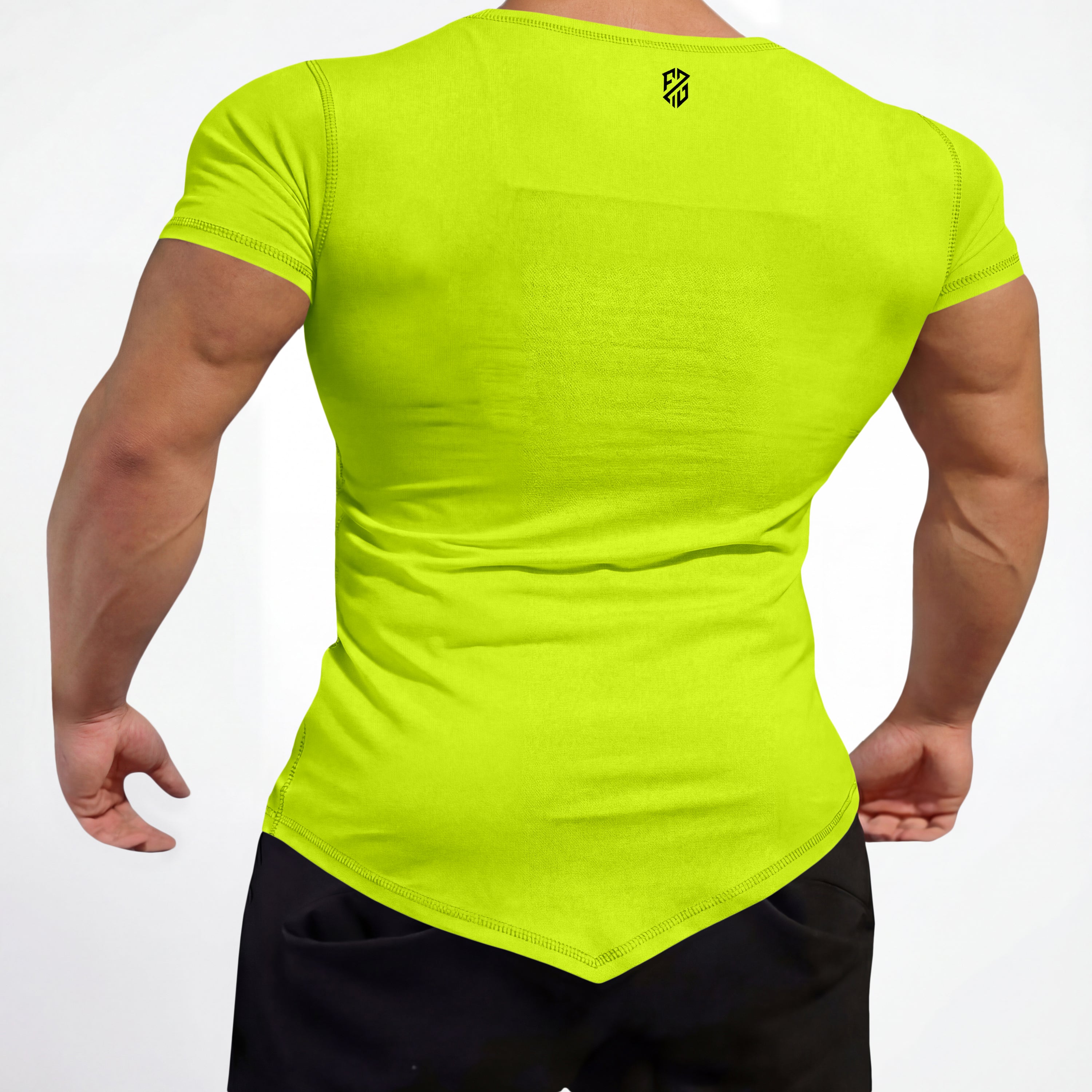 Men’s Lemon Yellow Rapid-Dry Training T-Shirt | Slim Fit Performance Gym & Sports Tee