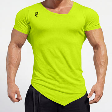 Men’s Lemon Yellow Rapid-Dry Training T-Shirt | Slim Fit Performance Gym & Sports Tee