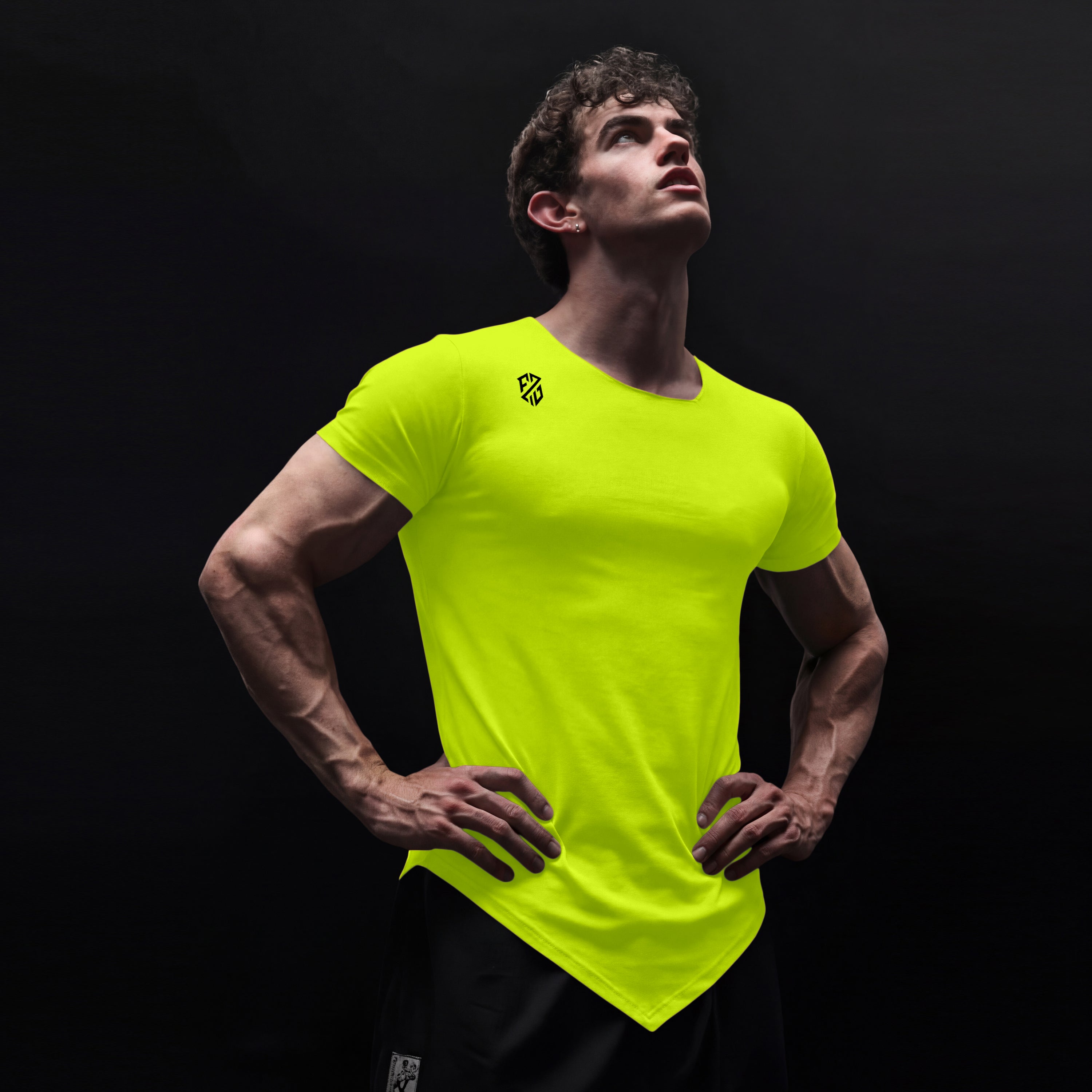 Men’s Lemon Yellow Rapid-Dry Training T-Shirt | Slim Fit Performance Gym & Sports Tee