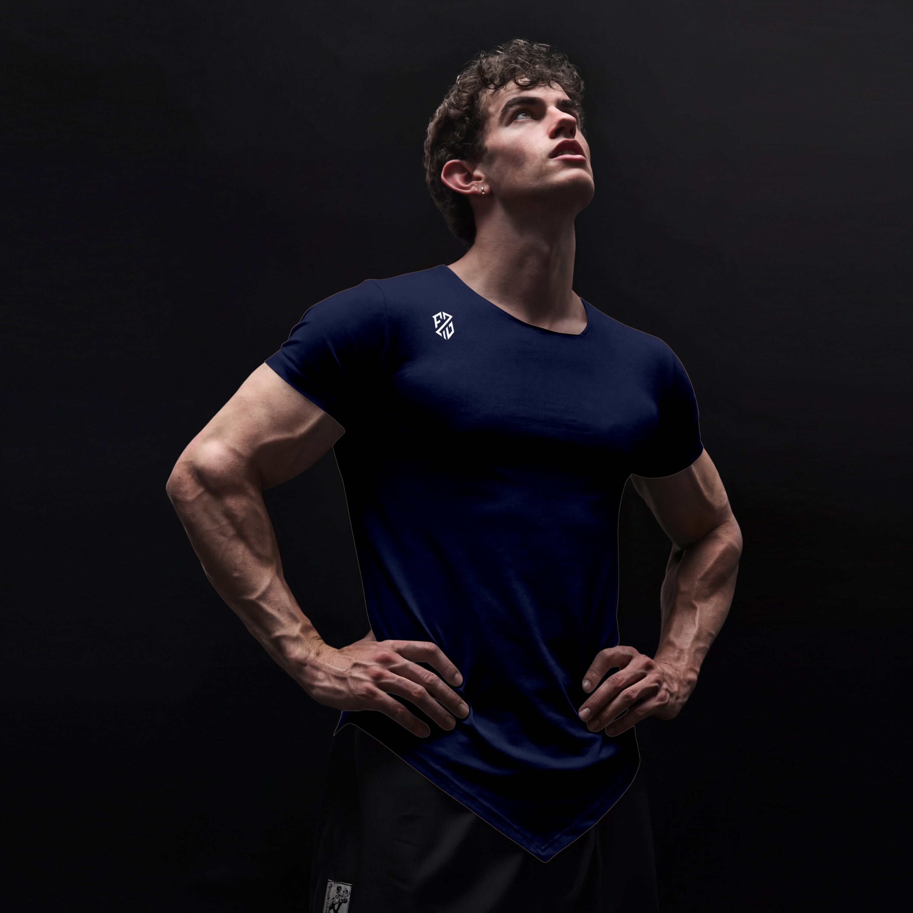 Men's Navy Blue Rapid-Dry Performance Gym T-Shirt | Slim Fit Training & Sports Tee