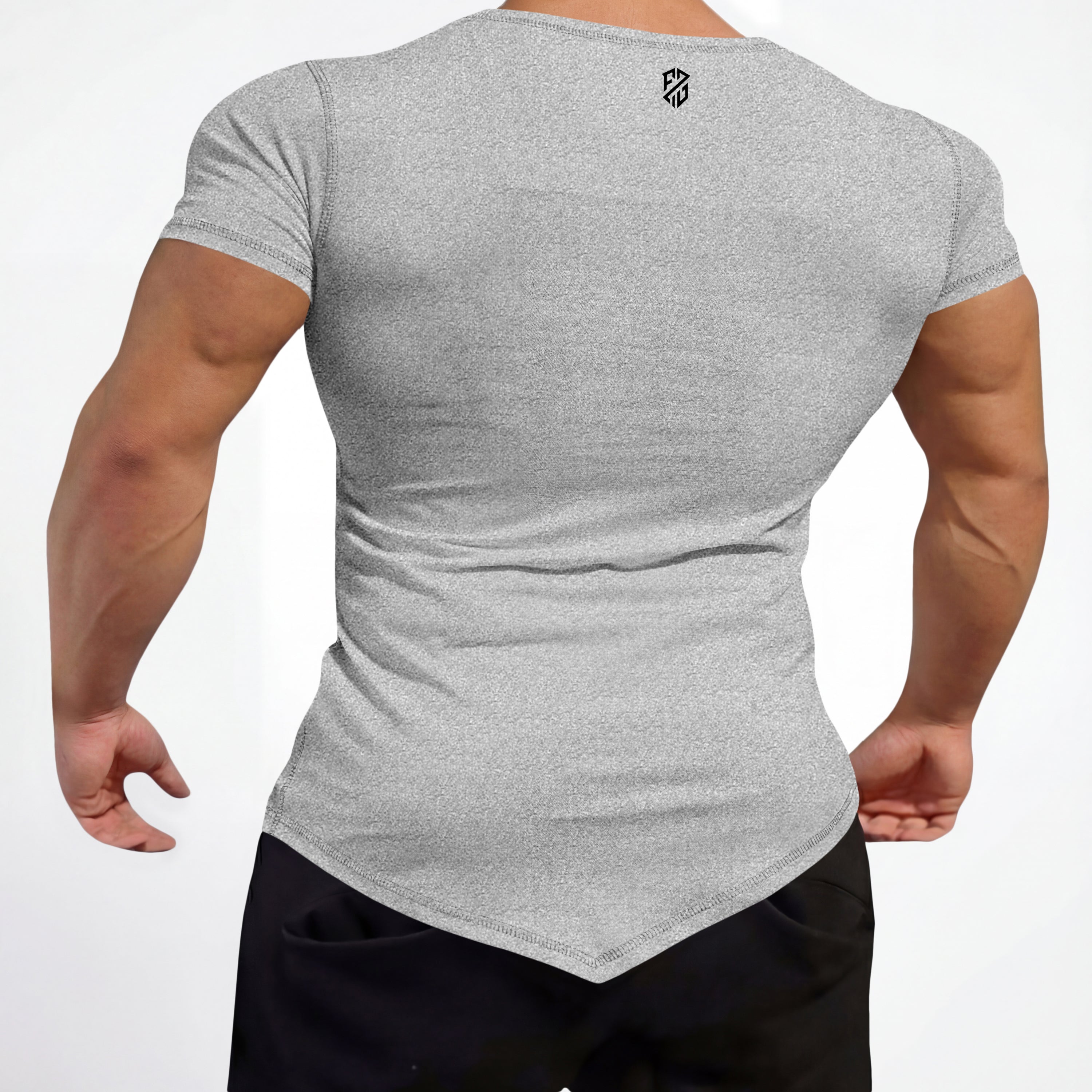 Men's Steel Grey Rapid-Dry Performance Gym T-Shirt | Slim Fit Training & Sports Tee