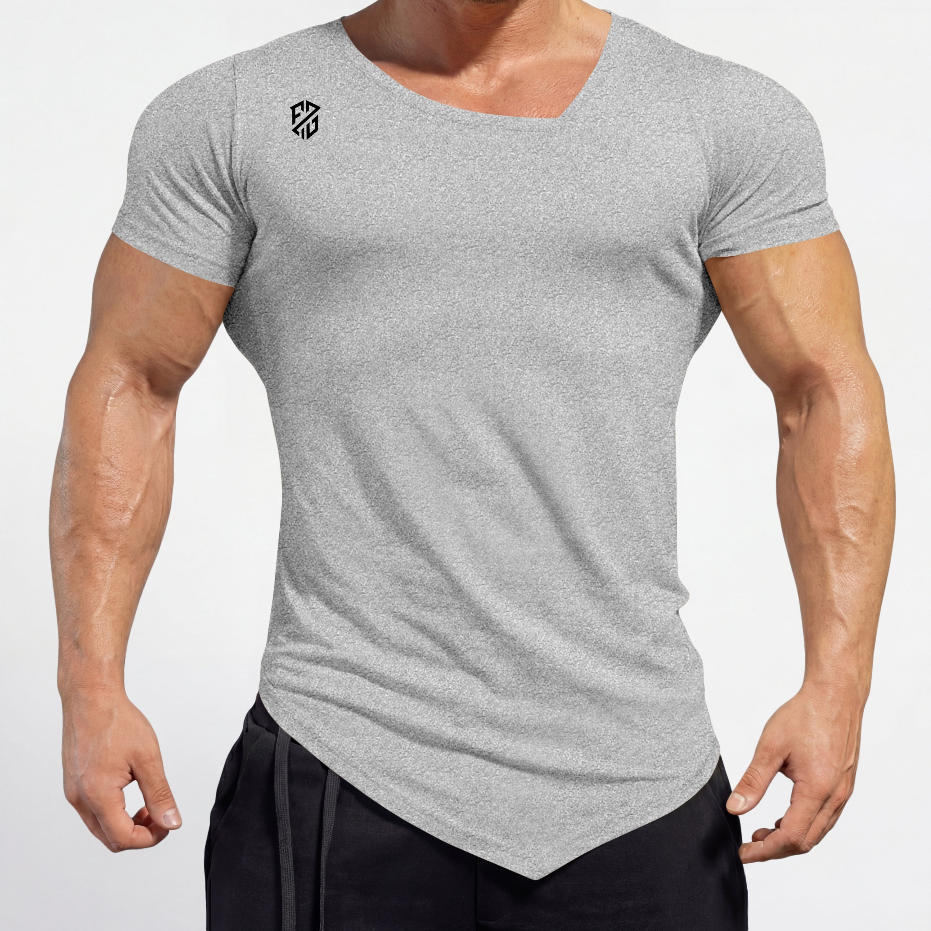 Men's Steel Grey Rapid-Dry Performance Gym T-Shirt | Slim Fit Training & Sports Tee