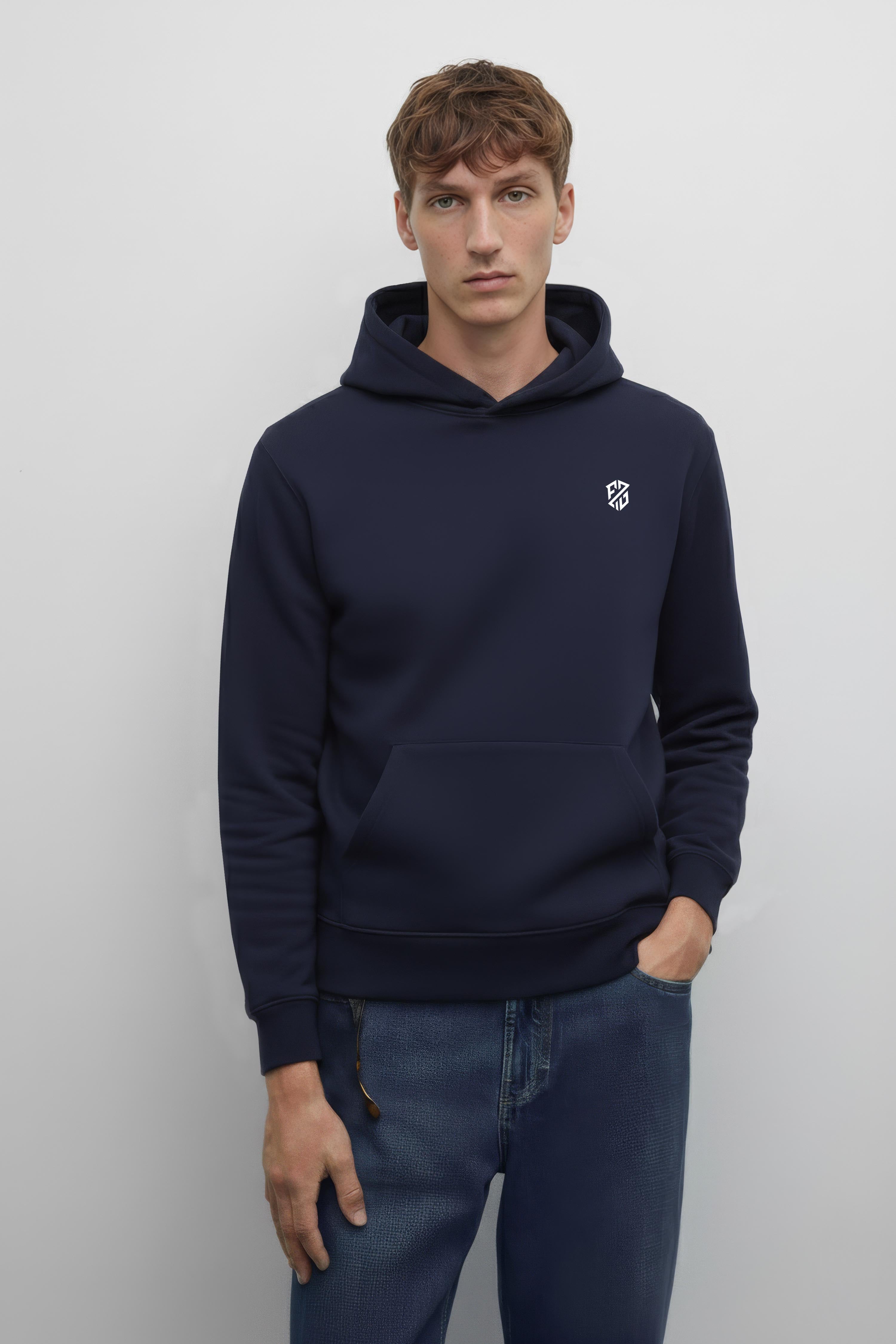 Men’s Midnight Navy Full Sleeve Hoodie – Ultra-Soft Cotton Pullover
