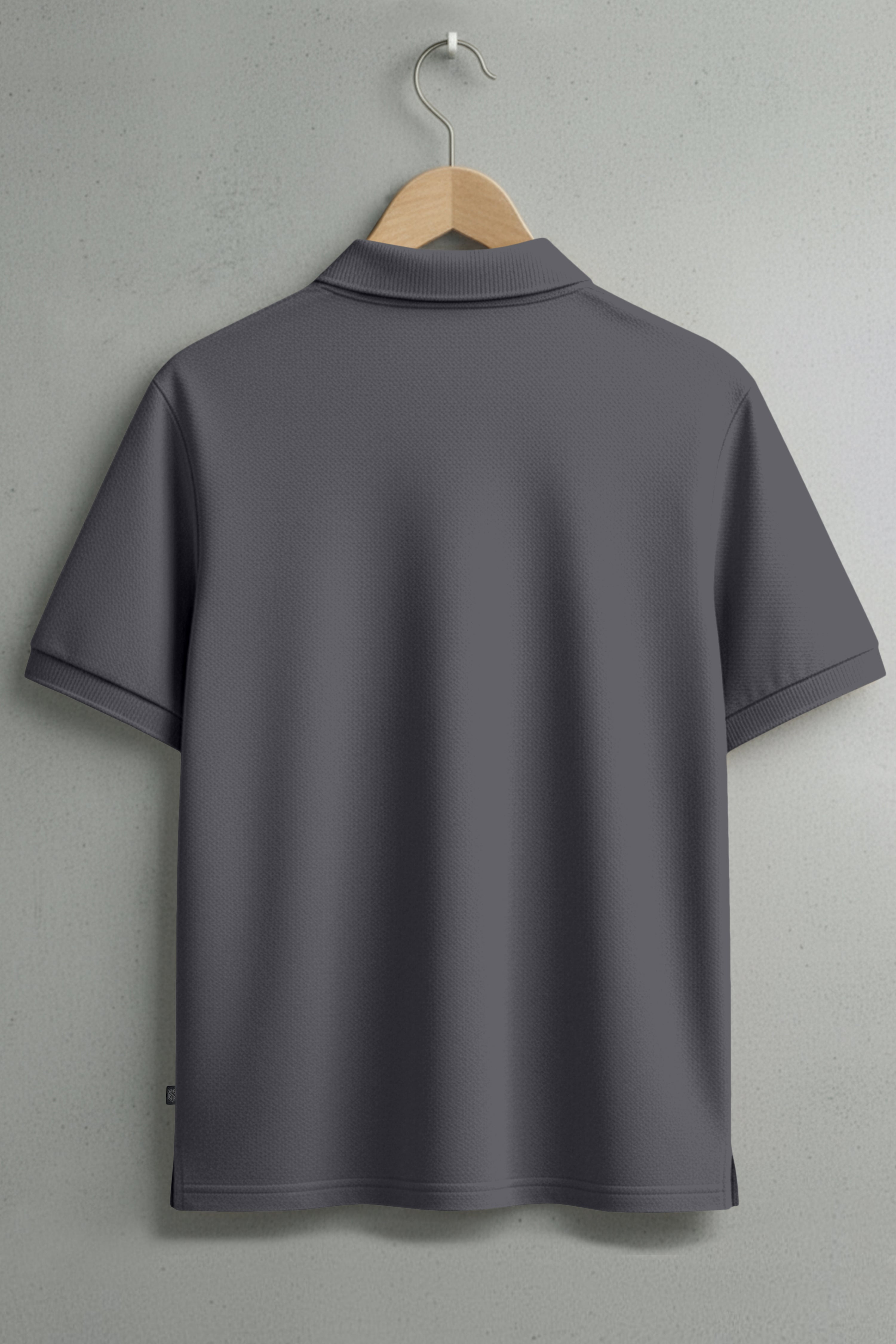 Men's Dark Grey Premium Pique Cotton Polo Neck T-Shirt - Half Sleeves