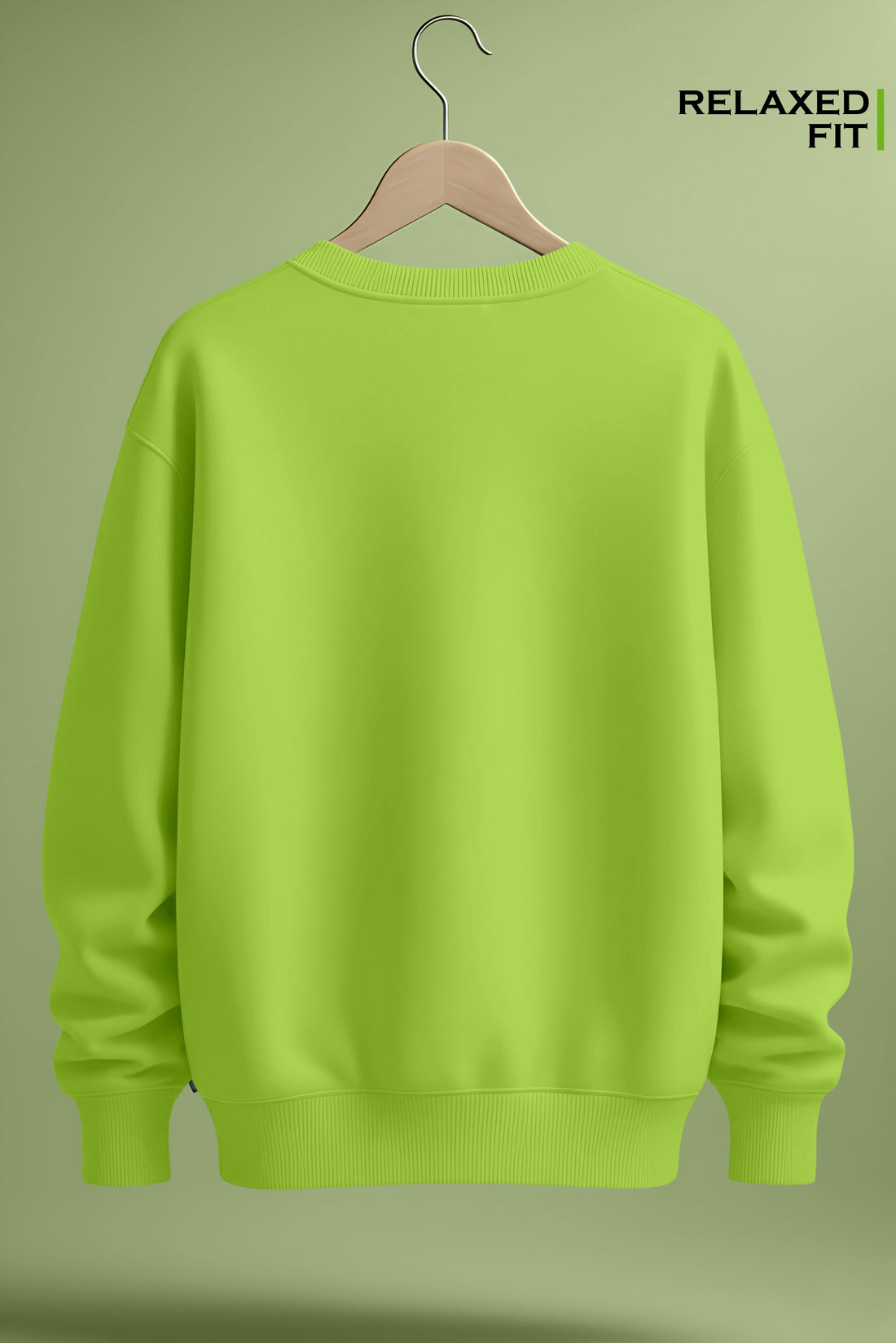 Men’s Neon Kiwi Heavyweight Sweatshirt – Boxy Fit Full Sleeve Crewneck