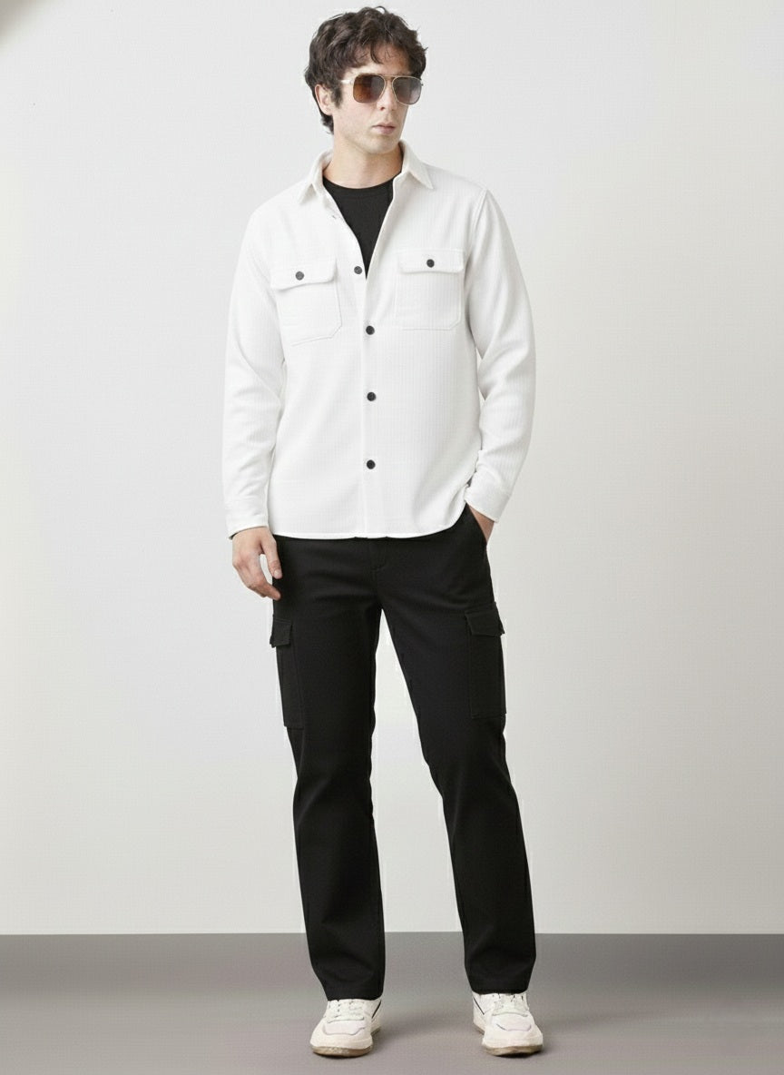 Men’s Pure White Formal Full Sleeve Shirt – Premium Easy-Iron Cotton