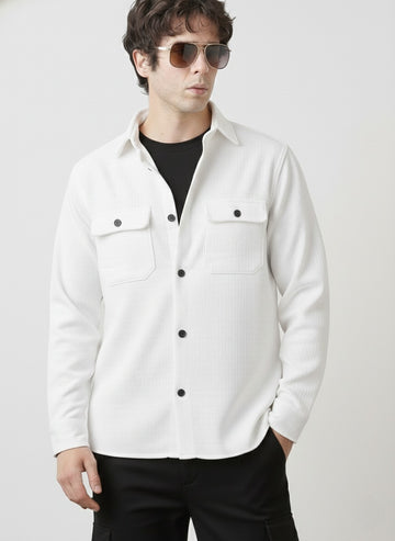 Men’s Pure White Formal Full Sleeve Shirt – Premium Easy-Iron Cotton