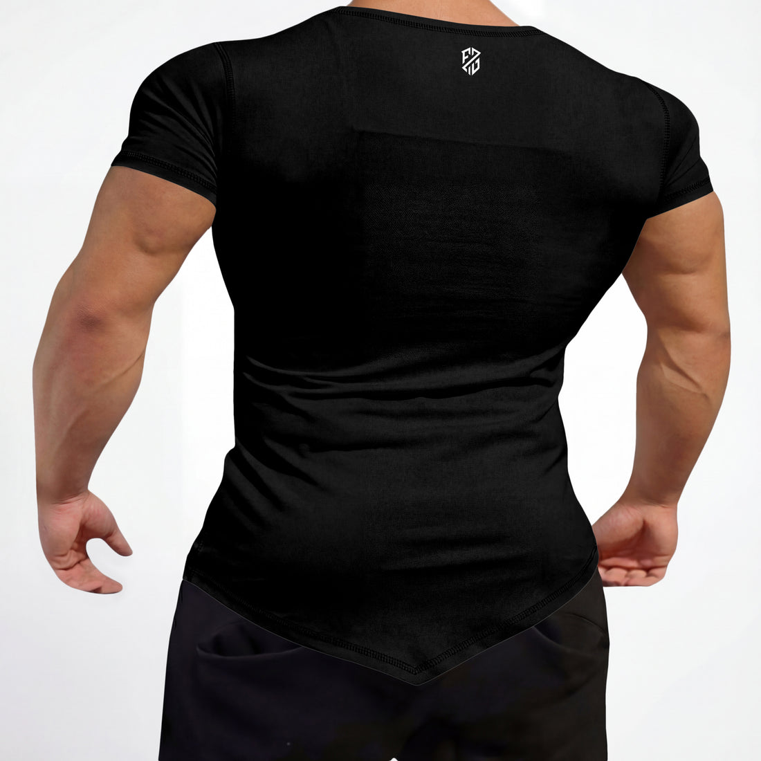 Men's Jet Black Rapid-Dry Performance Gym T-Shirt | Slim Fit Training & Sports Tee