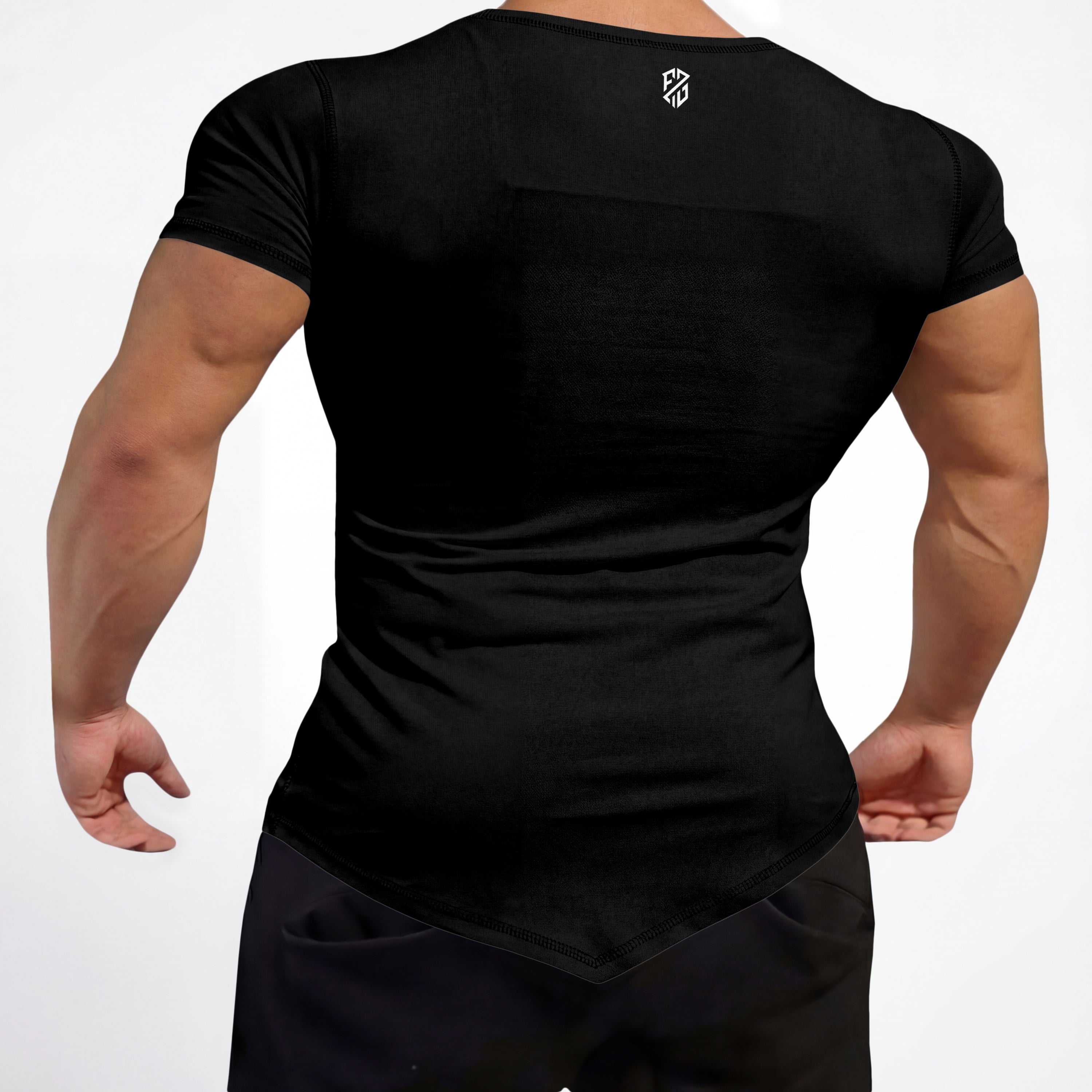 Men's Jet Black Rapid-Dry Performance Gym T-Shirt | Slim Fit Training & Sports Tee