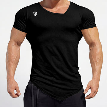 Men's Jet Black Rapid-Dry Performance Gym T-Shirt | Slim Fit Training & Sports Tee