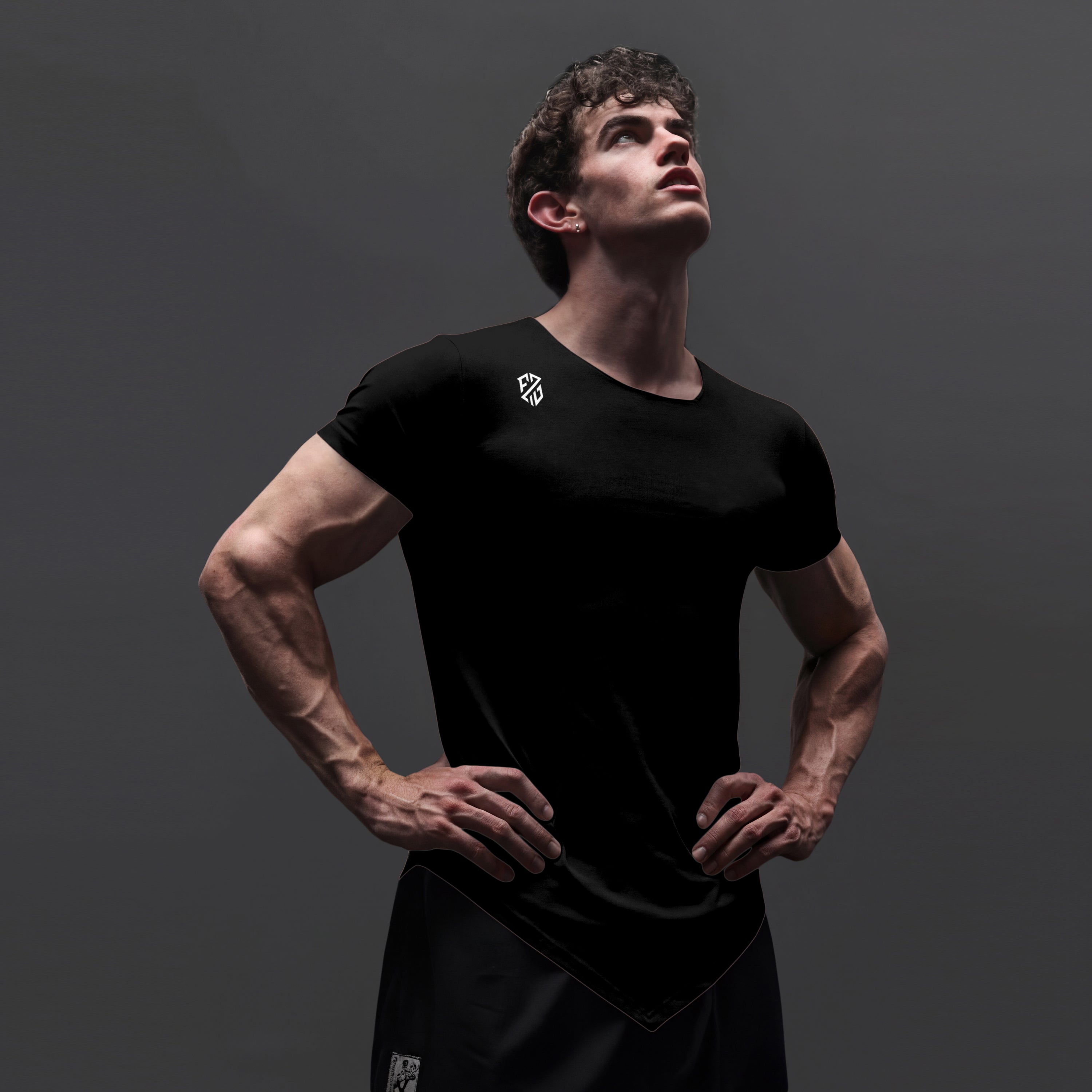 Men's Jet Black Rapid-Dry Performance Gym T-Shirt | Slim Fit Training & Sports Tee