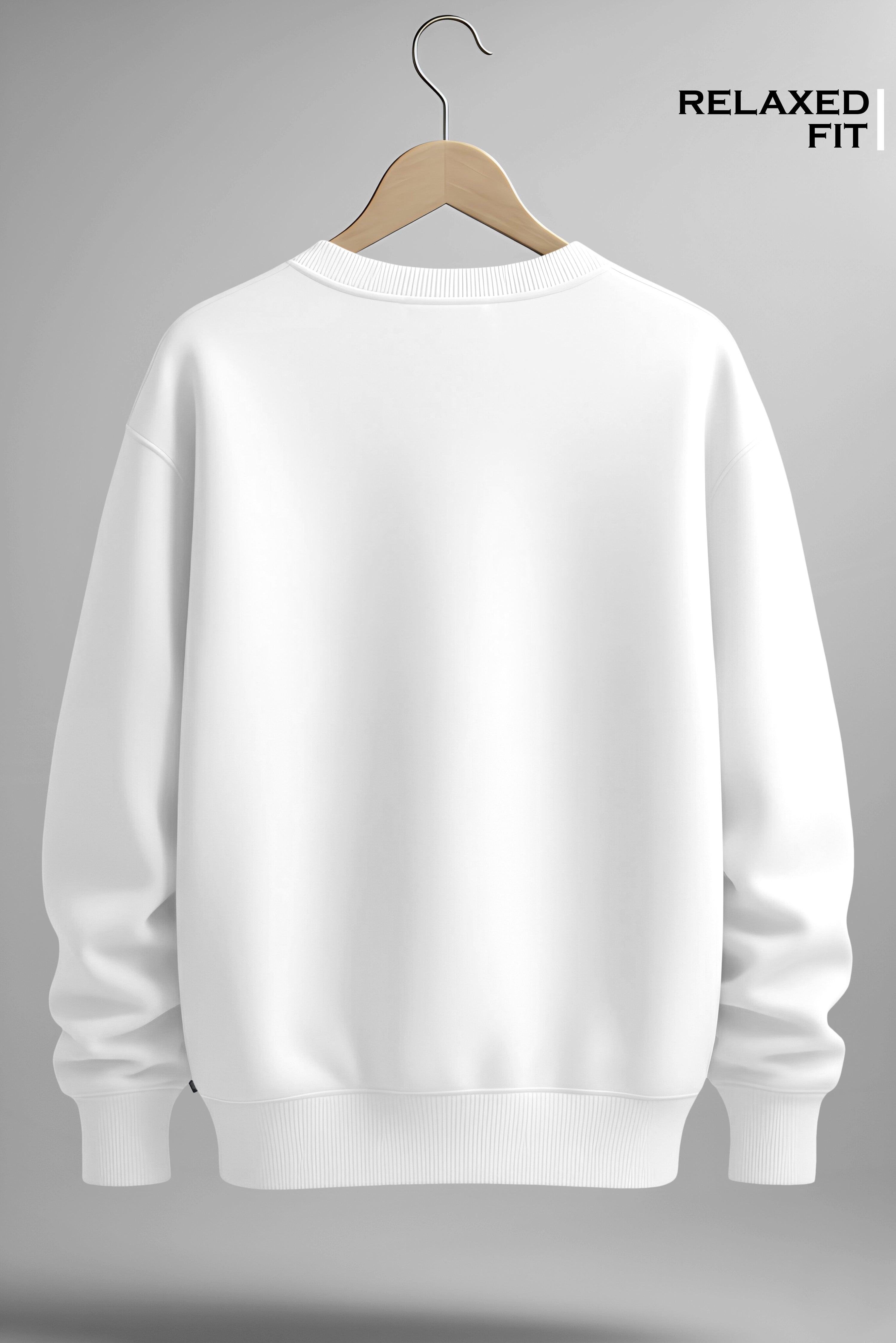 Men’s Arctic White Premium Crewneck Sweatshirt – Soft-Touch Full Sleeve