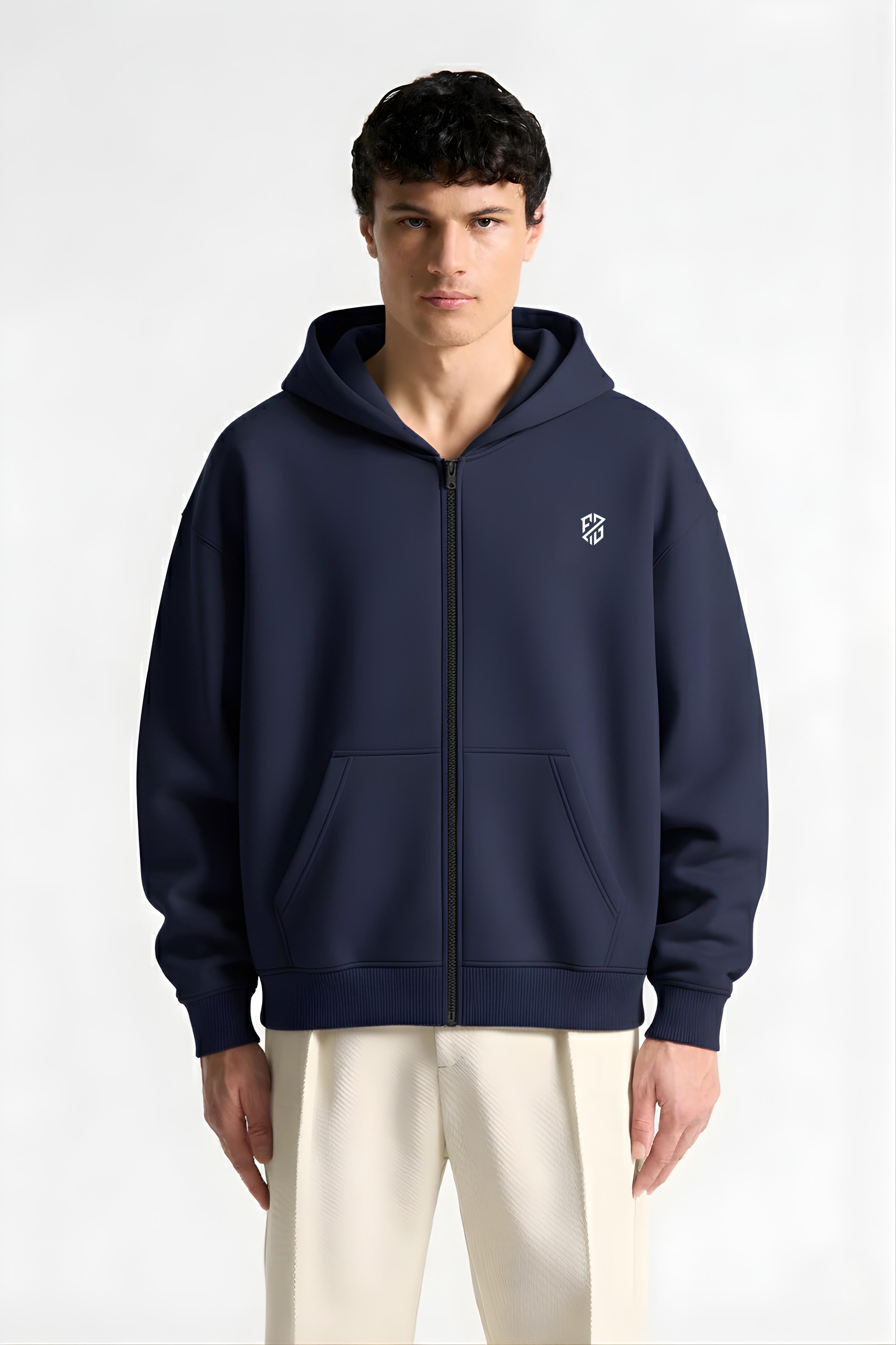 Men’s Midnight Navy Insulated Puffer Jacket – Water-Resistant Winter Shield