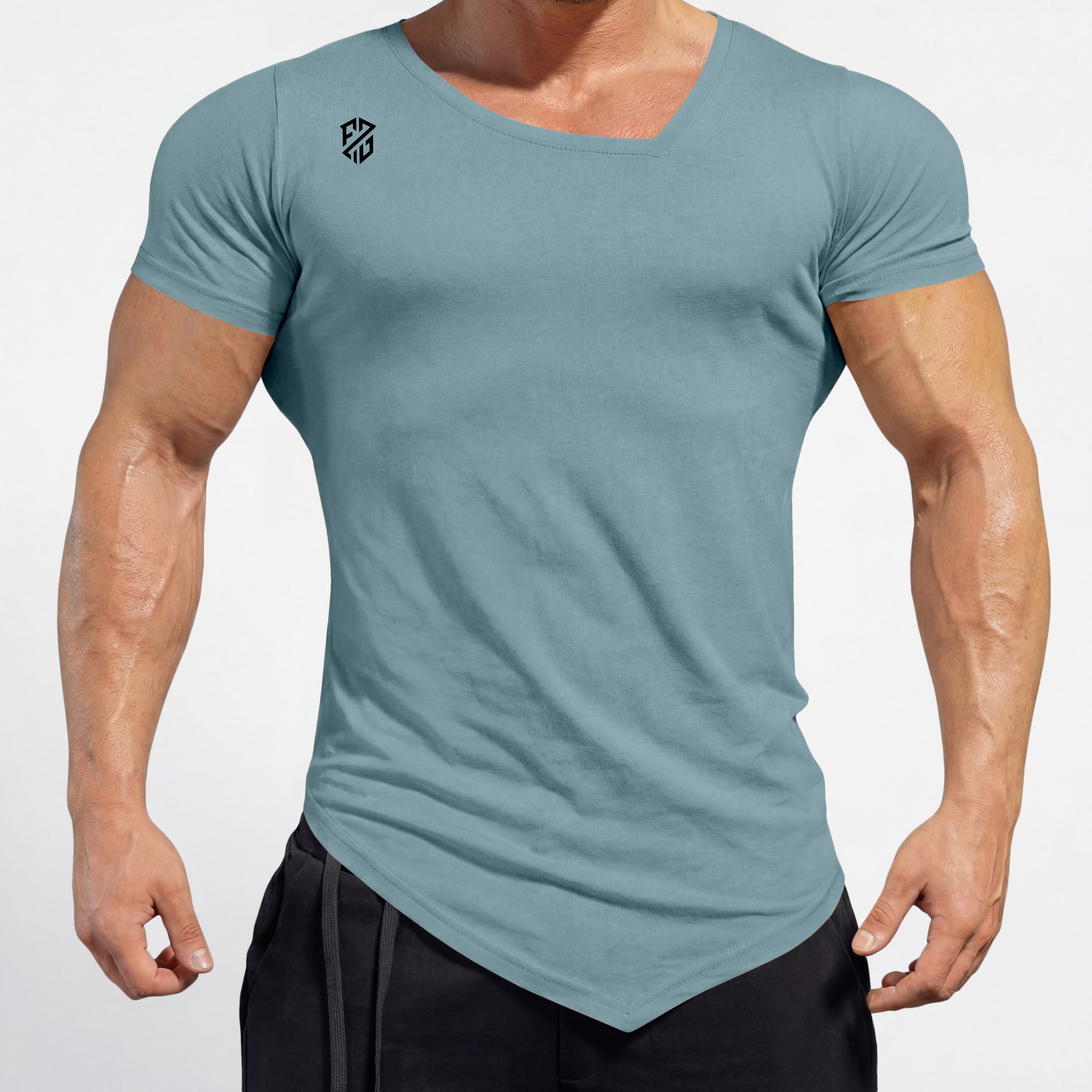 Men's Light Blue Rapid-Dry Performance Gym T-Shirt | Slim Fit Training & Sports Tee