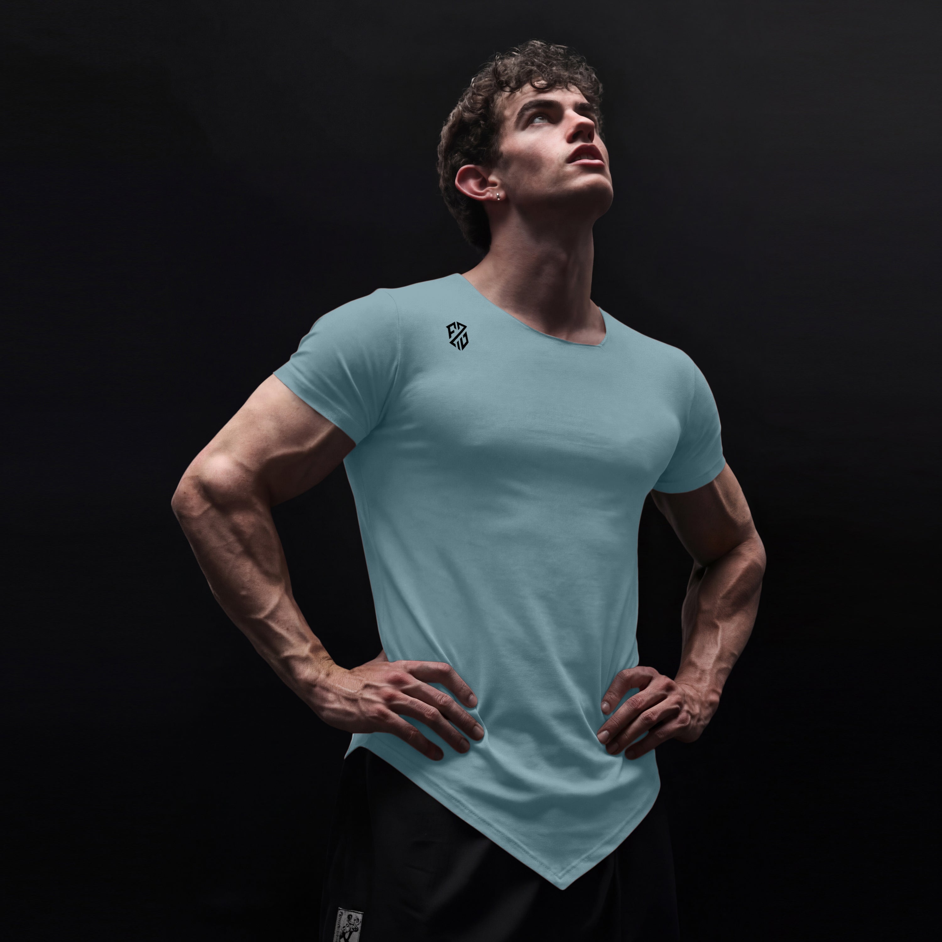 Men's Light Blue Rapid-Dry Performance Gym T-Shirt | Slim Fit Training & Sports Tee
