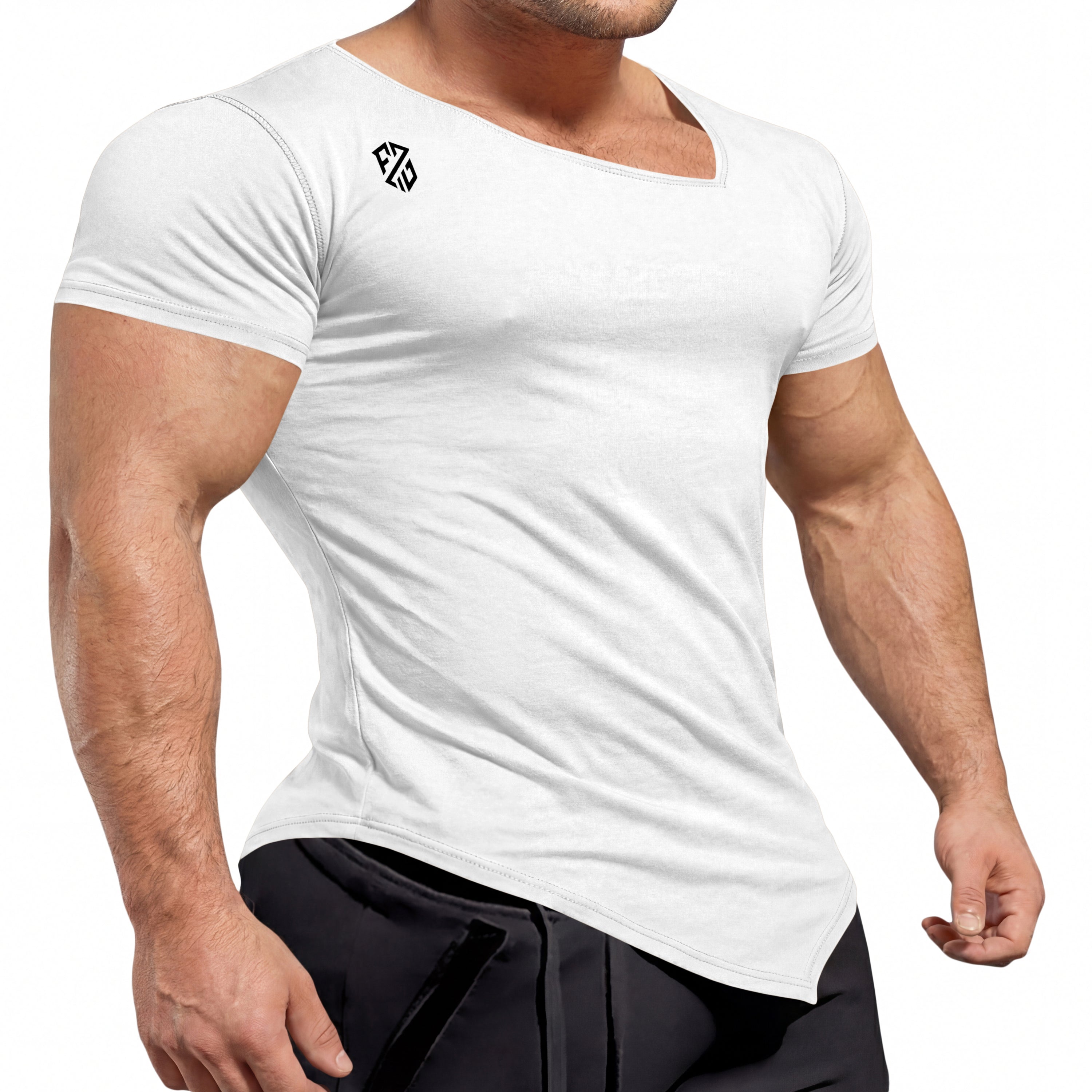 Men’s White Rapid-Dry Training T-Shirt | Performance Fit Gym & Sports Tee
