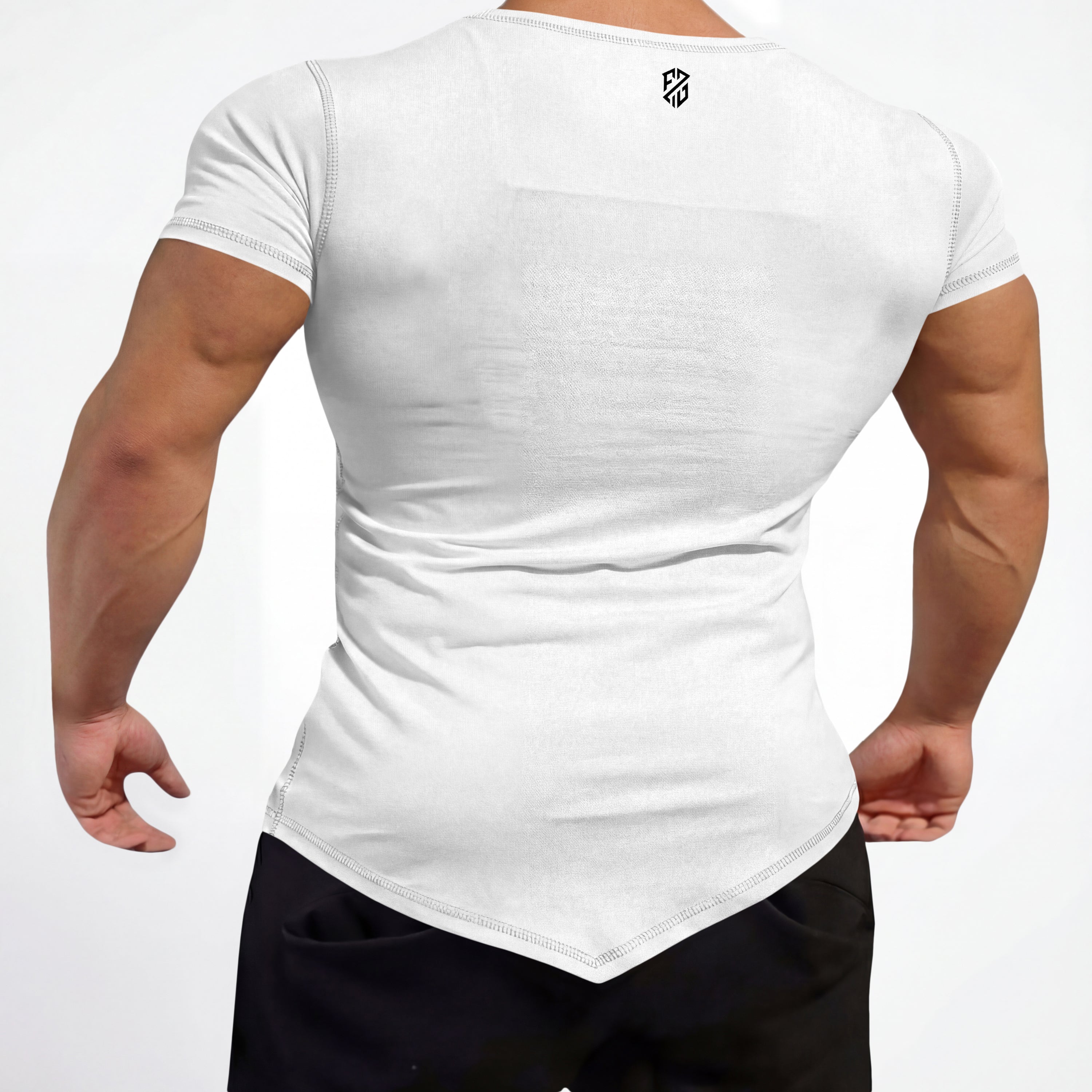 Men’s White Rapid-Dry Training T-Shirt | Performance Fit Gym & Sports Tee