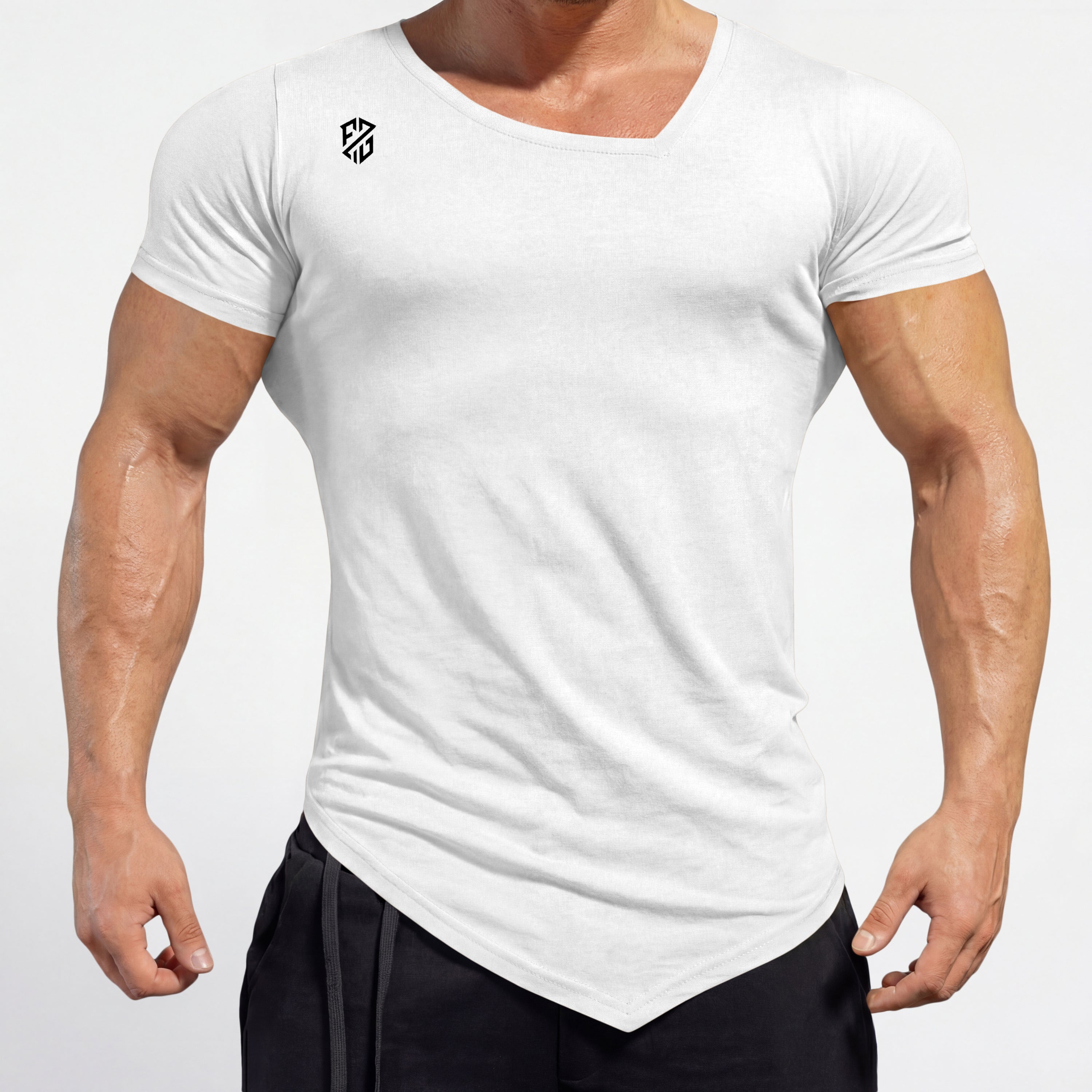 Men’s White Rapid-Dry Training T-Shirt | Performance Fit Gym & Sports Tee