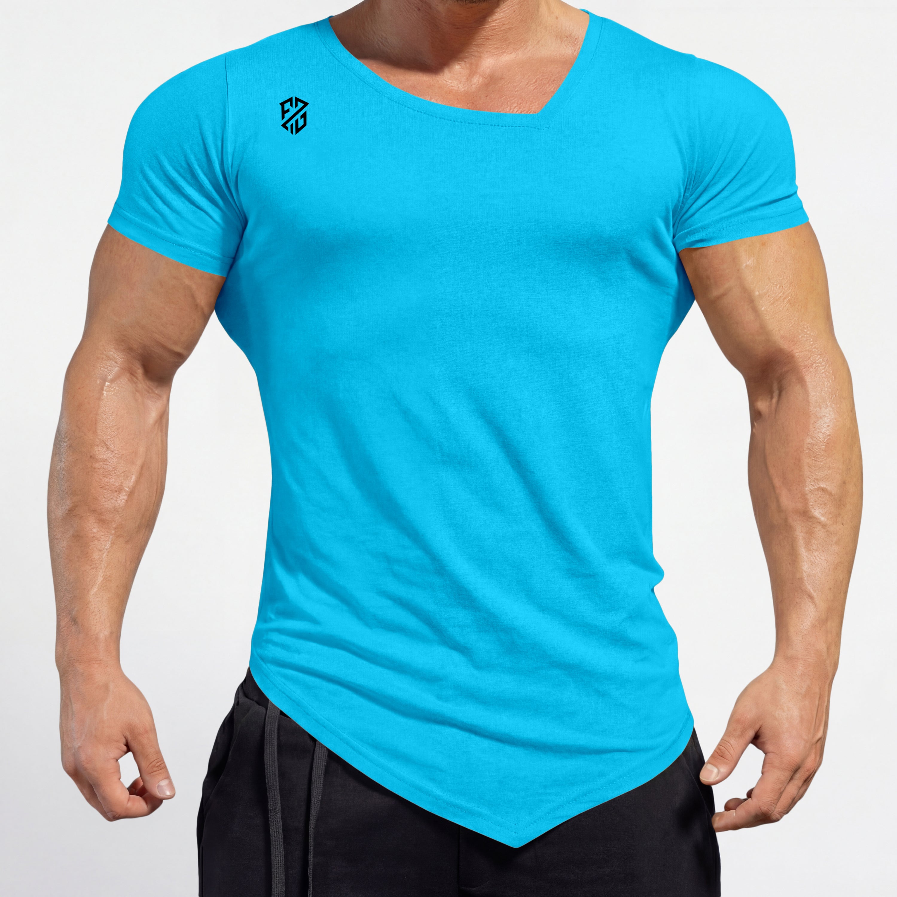 Men's Sky Blue Rapid-Dry Gym T-Shirt | Performance Training & Running Tee