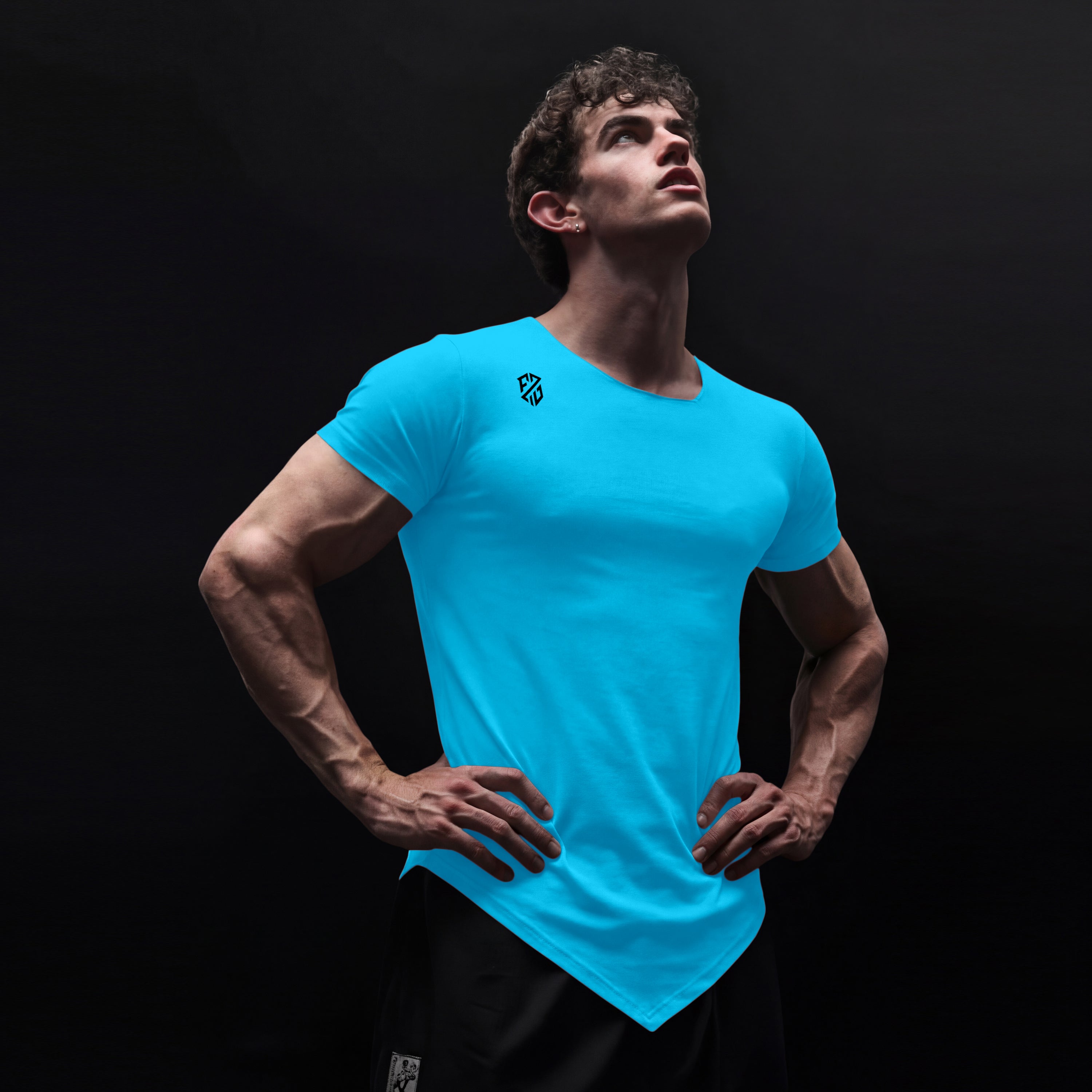 Men's Sky Blue Rapid-Dry Gym T-Shirt | Performance Training & Running Tee